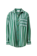 Load image into Gallery viewer, CERES LIFE  - POPLIN SHIRT GREEN STRIPE
