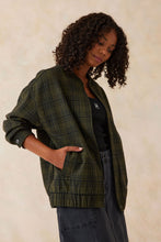 Load image into Gallery viewer, CERES LIFE - RELAXED BOMBER in OLIVE CHECK
