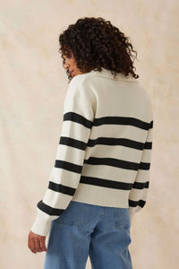 CERES LIFE - COLLARED SOFT KNIT - STRIPE