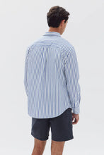 Load image into Gallery viewer, ASSEMBLY LABEL - POPLIN STRIPE L/S SHIRT NAVY
