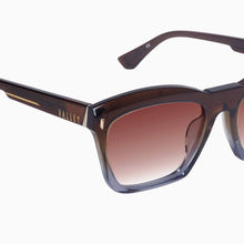 Load image into Gallery viewer, VALLEY - ROYALE - TRANSPARENT CHOCOLATE FADE TO CRYSTAL W GOLD METAL / DARK ORANGE GRADIENT LENS