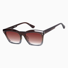 Load image into Gallery viewer, VALLEY - ROYALE - TRANSPARENT CHOCOLATE FADE TO CRYSTAL W GOLD METAL / DARK ORANGE GRADIENT LENS
