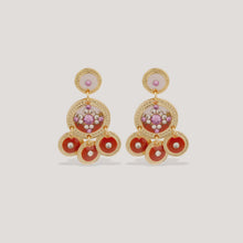 Load image into Gallery viewer, GAS BIJOUX - TWO-ROW ENAMEL SEQUIN EARRINGS