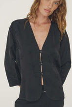 Load image into Gallery viewer, ROWIE - ATTARD JACQUARD TANG SHIRT / noir floral
