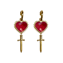 Load image into Gallery viewer, MOUNTAIN &amp; MOON JULIET EARRINGS - RUBY
