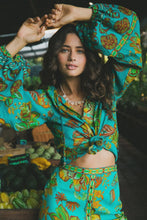 Load image into Gallery viewer, NINE LIVES BAZAAR - FLORA BLOUSE / peacock