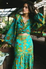 Load image into Gallery viewer, NINE LIVES BAZAAR - FLORA BLOUSE / peacock