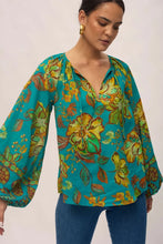 Load image into Gallery viewer, NINE LIVES BAZAAR - FLORA BLOUSE / peacock