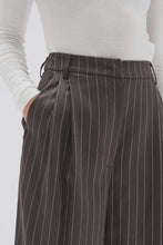 Load image into Gallery viewer, ASSEMBLY - SOFIA WOOL PINSTRIPE PANT in Chestnut stripe
