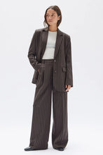 Load image into Gallery viewer, ASSEMBLY - SOFIA WOOL PINSTRIPE PANT in Chestnut stripe
