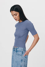 Load image into Gallery viewer, ROWIE - STANLEY KNIT TEE - SILVER BLUE