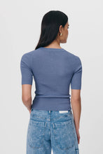 Load image into Gallery viewer, ROWIE - STANLEY KNIT TEE - SILVER BLUE