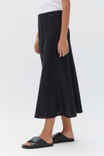 Load image into Gallery viewer, ASSEMBLY - STELLA LINEN BIAS SKIRT - BLACK
