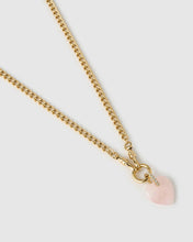 Load image into Gallery viewer, ARMS OF EVE - VIOLET HEART NECKLACE / rose quartz