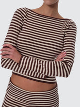 Load image into Gallery viewer, THRILLS - WALKER KNIT LONG SLEEVE TOP / BUTTER CREAM STRIPE