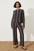 Load image into Gallery viewer, ZULU & ZEPHYR - CHARCOAL STRIPE KNIT PANT