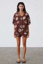 Load image into Gallery viewer, ZULU & ZEPHYR - COCOA SWIRL SHEER TEXTURED SHIRT