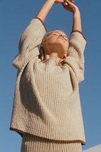 Load image into Gallery viewer, ZULU & ZEPHYR - SAND CONTRAST RIB KNIT JUMPER
