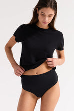 Load image into Gallery viewer, ZULU & ZEPHYR - BLACK RIB HEMP JERSEY T- SHIRT