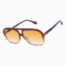 Load image into Gallery viewer, VALLEY - BANG BANG  - Burnt Orange Fade to Crystal w Gold Metal Trim / Orange Gradient Lens