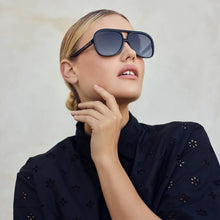 Load image into Gallery viewer, VALLEY - BANG BANG - Gloss Black w Gold Metal Trim / Light Brown Lens