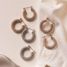 Load image into Gallery viewer, LUV AJ - PAVE BABY AMALFI HOOPS - SILVER