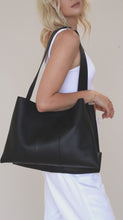 Load and play video in Gallery viewer, STITCH &amp; HIDE - PENNI TOTE in CLASSIC BLACK
