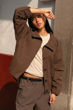 Load image into Gallery viewer, ROWIE - SOREN FUNNEL NECK BOMBER JACKET / cocoa