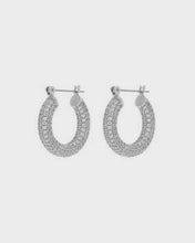 Load image into Gallery viewer, LUV AJ - PAVE BABY AMALFI HOOPS - SILVER