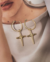Load image into Gallery viewer, LUV AJ - CROSS HOOPS - GOLD