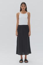 Load image into Gallery viewer, ASSEMBLY - STELLA LINEN BIAS SKIRT - BLACK
