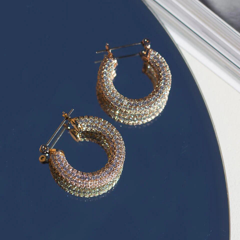Baby diamond hoop earrings top