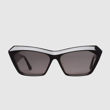 Load image into Gallery viewer, VALLEY - PIAF GLOSS BLACK w SWAROVSKI CRYSTALS silver metal trim/black lens