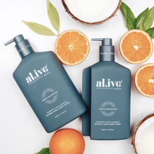 Load image into Gallery viewer, AL.IVE WASH & LOTION DUO + TRAY - COCONUT & WILD ORANGE