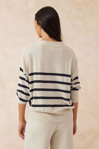 CERES LIFE - SLOUCHY CARDI MARLE/NAVY