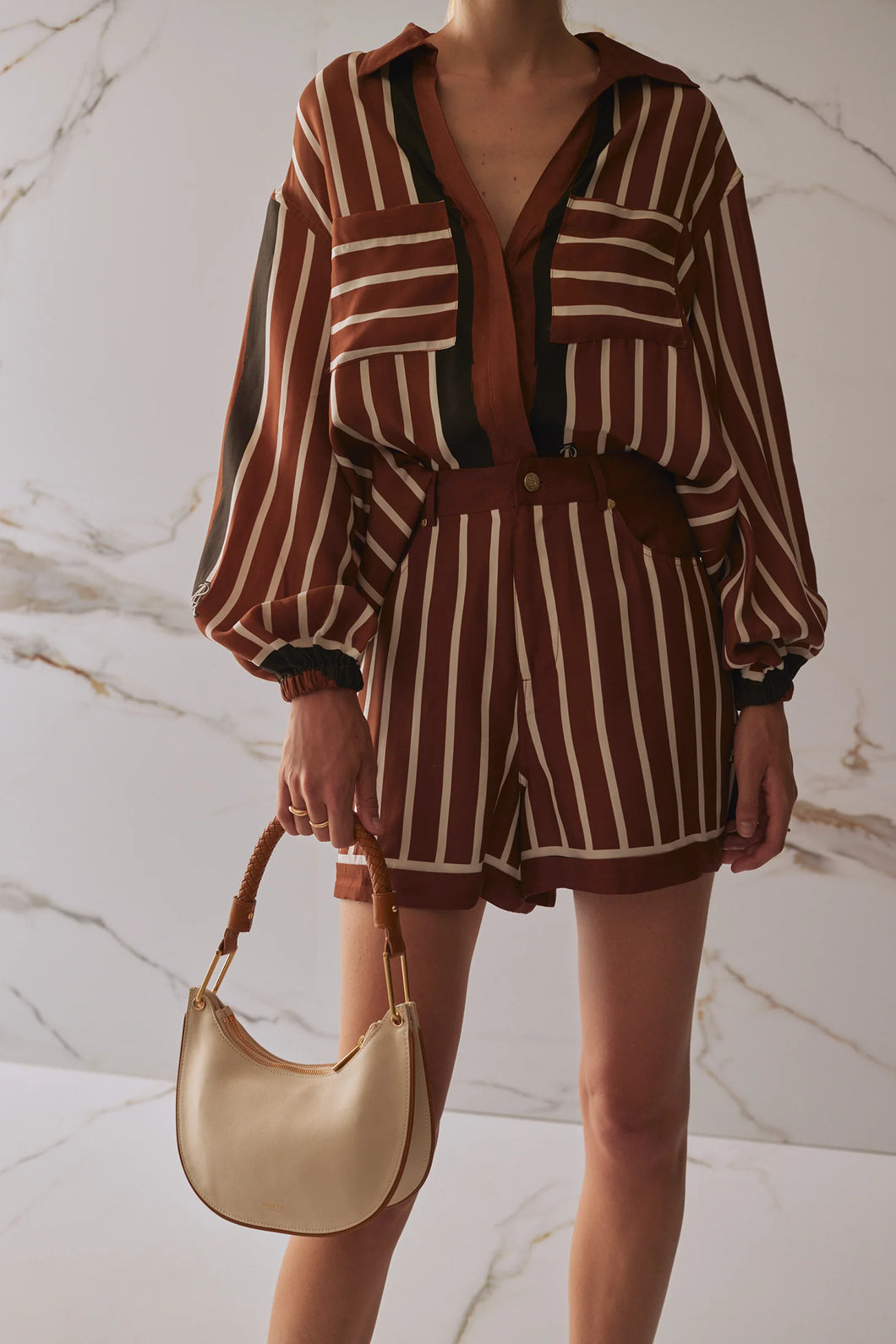 BRIXTON - TRISTA SHORTS / cherrywood