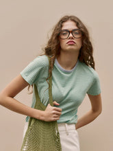 Load image into Gallery viewer, OUTLAND DENIM - IVY TEE /green blue stripe
