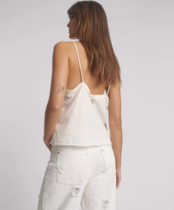 ONETEASPOON - DEEP V FRONT SINGLET / white