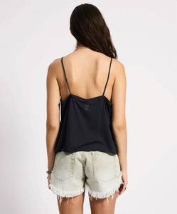 ONETEASPOON - DEEP V FRONT SINGLET / BLACK
