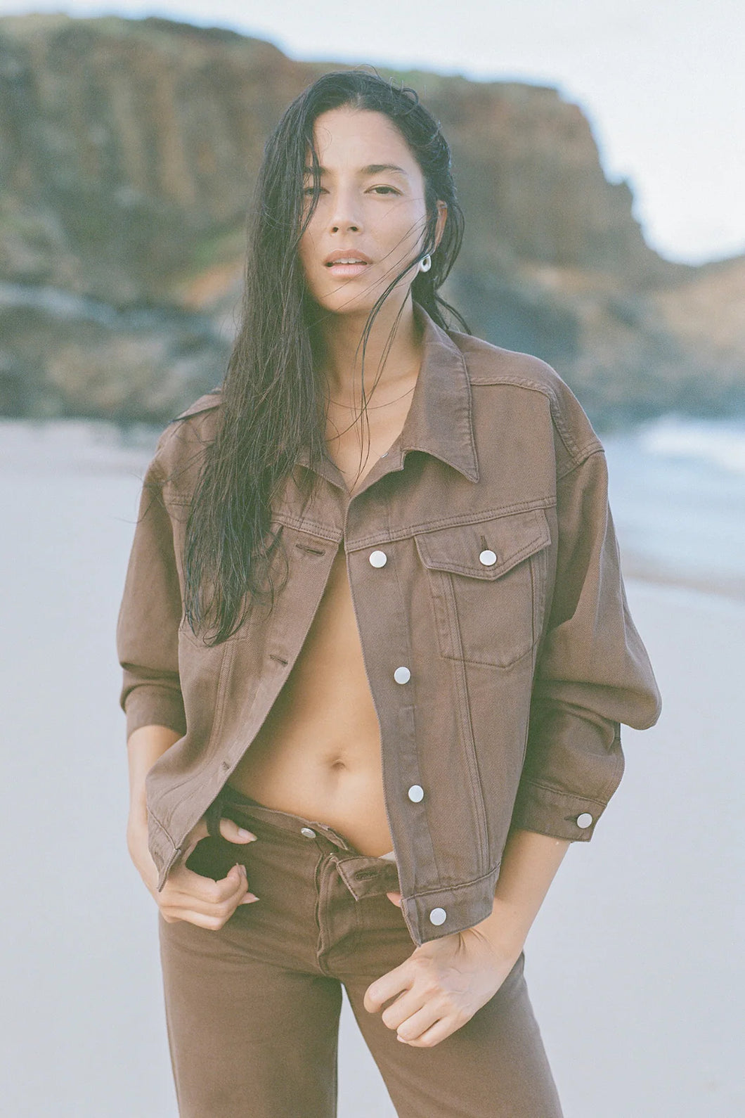 ZULU & ZEPHYR - RECYCLED DENIM JACKET / cocoa