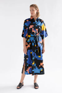 ELK - GRAND SHIRT DRESS / lucent print