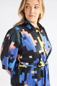ELK - GRAND SHIRT DRESS / lucent print