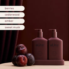 Load image into Gallery viewer, ALIVE - XMAS 25 - TRANSFORMATIVE WASH &amp; LOTION DUO / sweet plum &amp; cherries
