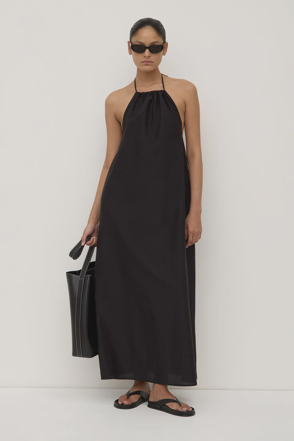 ASSEMBLY - ADDISON HALTER MAXI DRESS / BLACK