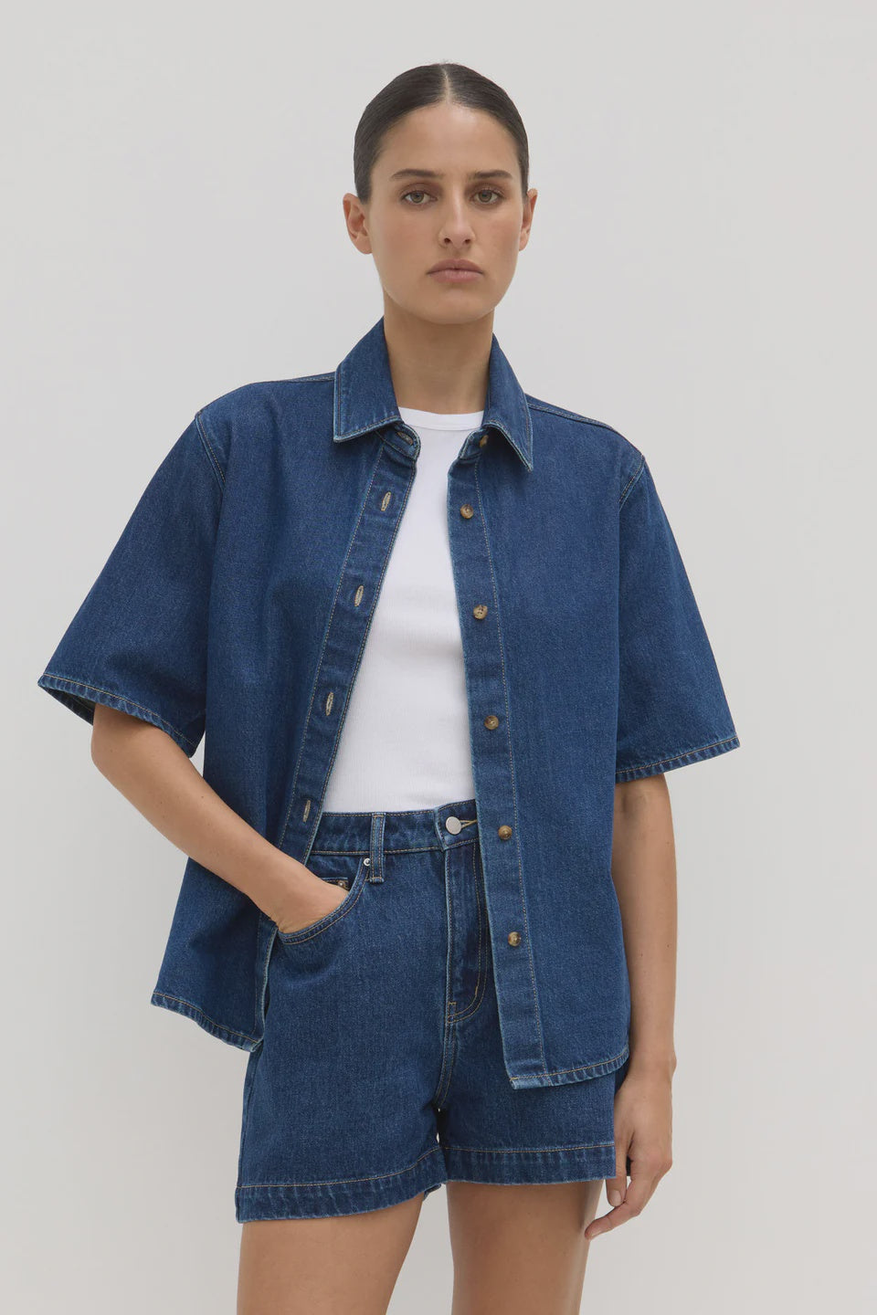 ASSEMBLY - BOXY DENIM S/S SHIRTin heritage blue