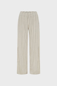 ROWIE - CASPIAN LINEN PANTS - Natural Stripe