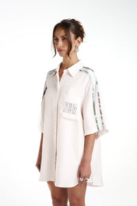 SUMMI SUMMI - BIG SHIRT W/STRIPE - CREAM VICEROY STRIPE