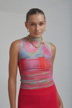 Load image into Gallery viewer, SUMMI SUMMI - MESH HIGH NECK TANK in dragon blaze
