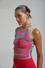 Load image into Gallery viewer, SUMMI SUMMI - MESH HIGH NECK TANK in dragon blaze
