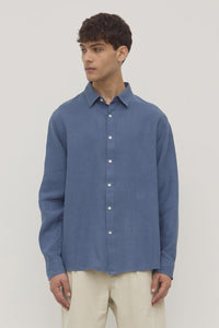 ASSEMBLY - EVERYDAY MENS LINEN LS SHIRT / OCEAN